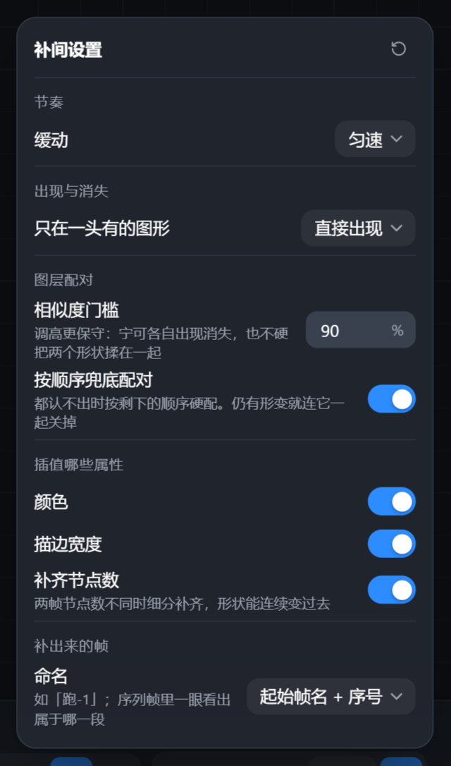 补间设置