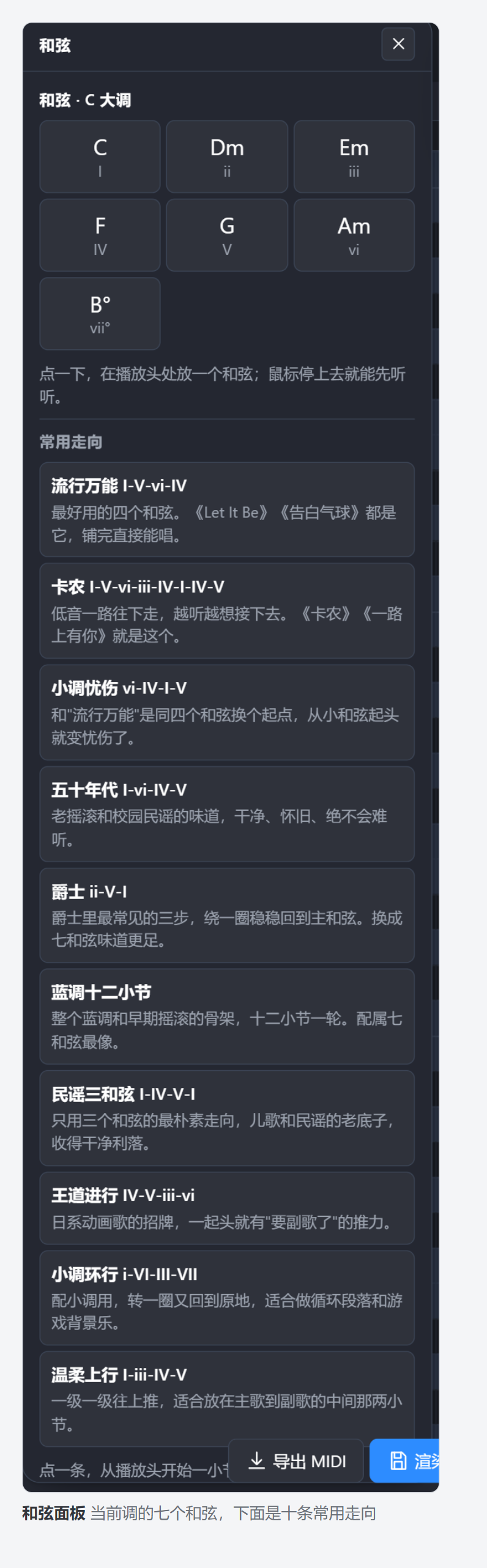 和弦面板
